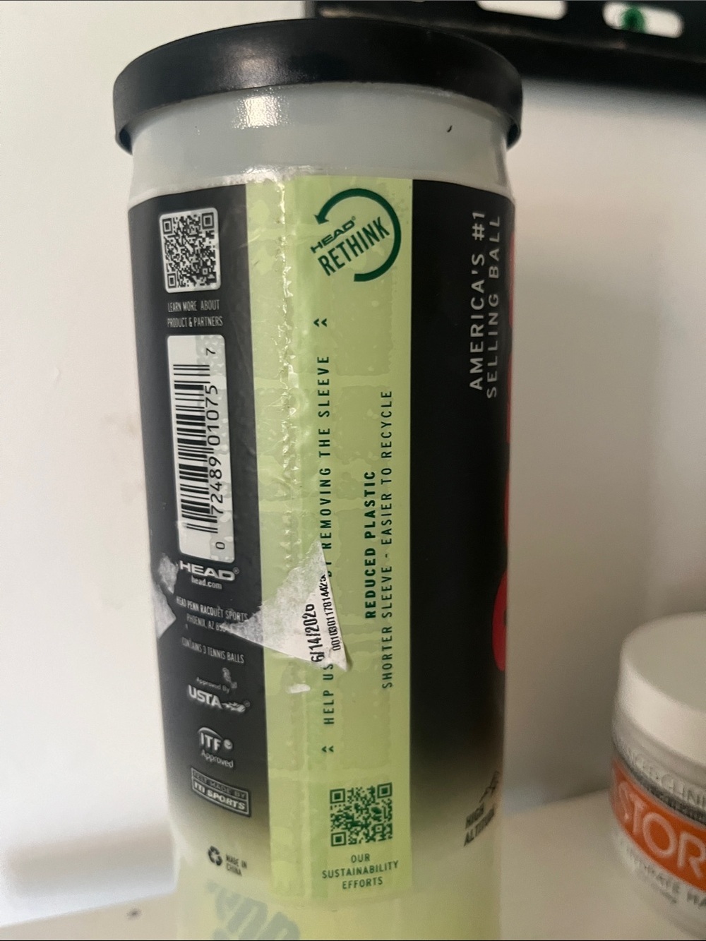 Championship Men’s Tennis Ball Can - Yellow - Picture 3 of 3